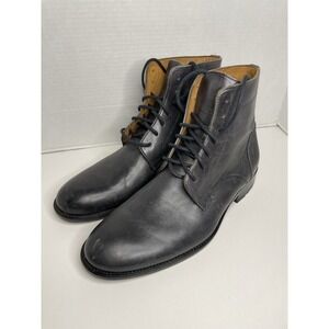 Claudio De Lorena Dark Grey Leather Ankle Boots Lace Up Mens Sz 9.5 M